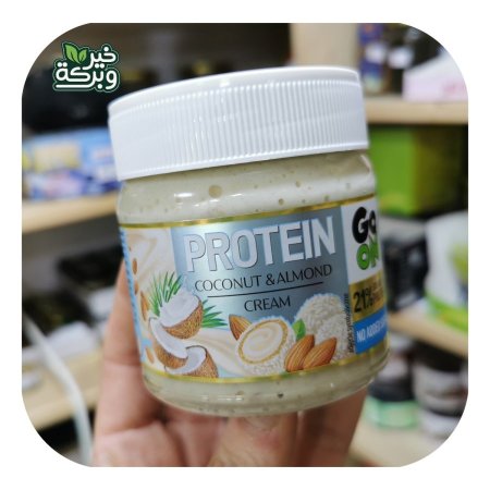 زبدة رقائق جوز الهند واللوز المحمص 21% بروتين بدون سكر خالي من زيت النخيل 180غم