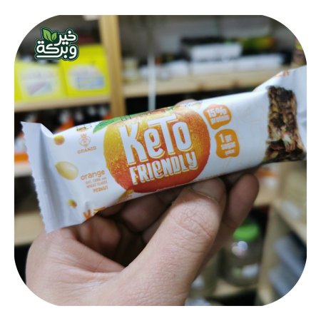 كيتو بار بالحبوب و المكسرات و الفول السوداني و البرتقال مع 15٪ بروتين (30 غرام)