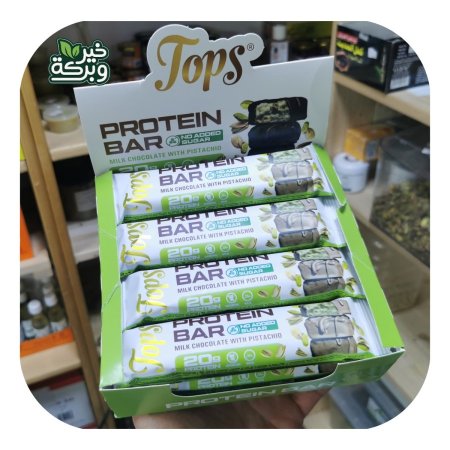 Tops بروتين بارز شوكولاتة بالحليب بيستاشيو خالي من السكر ومن الجلوتين 20 جرام بروتين