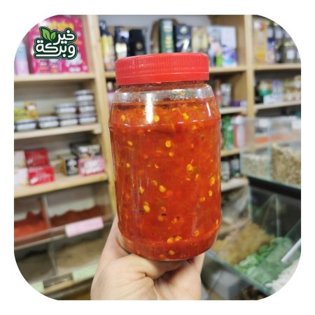 شطة بلدية صافية بدون اضافات مع زيت الزيتون 500 جرام