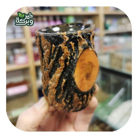 كاسة متة صنع يدوي سوري (جذع شجرة)