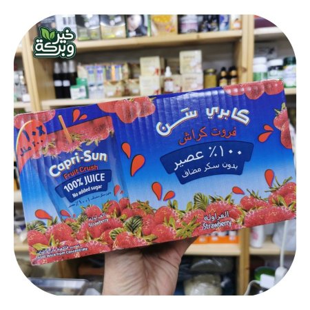 كابري سن عصير فراولة طبيعي بدون سكر مضاف (عدد 10)